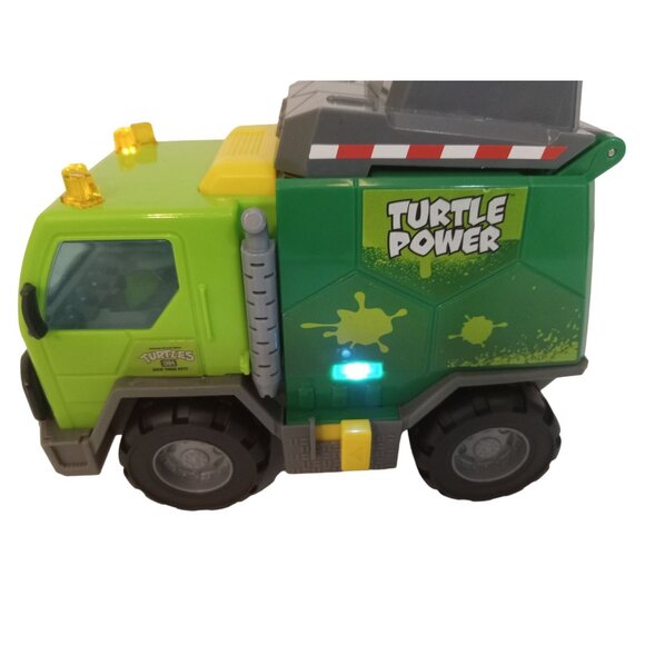 Funrise Thrash N Battle Garbage Truck Boys Green 2023 TMNT Sounds Light Up - Picture 4 of 5